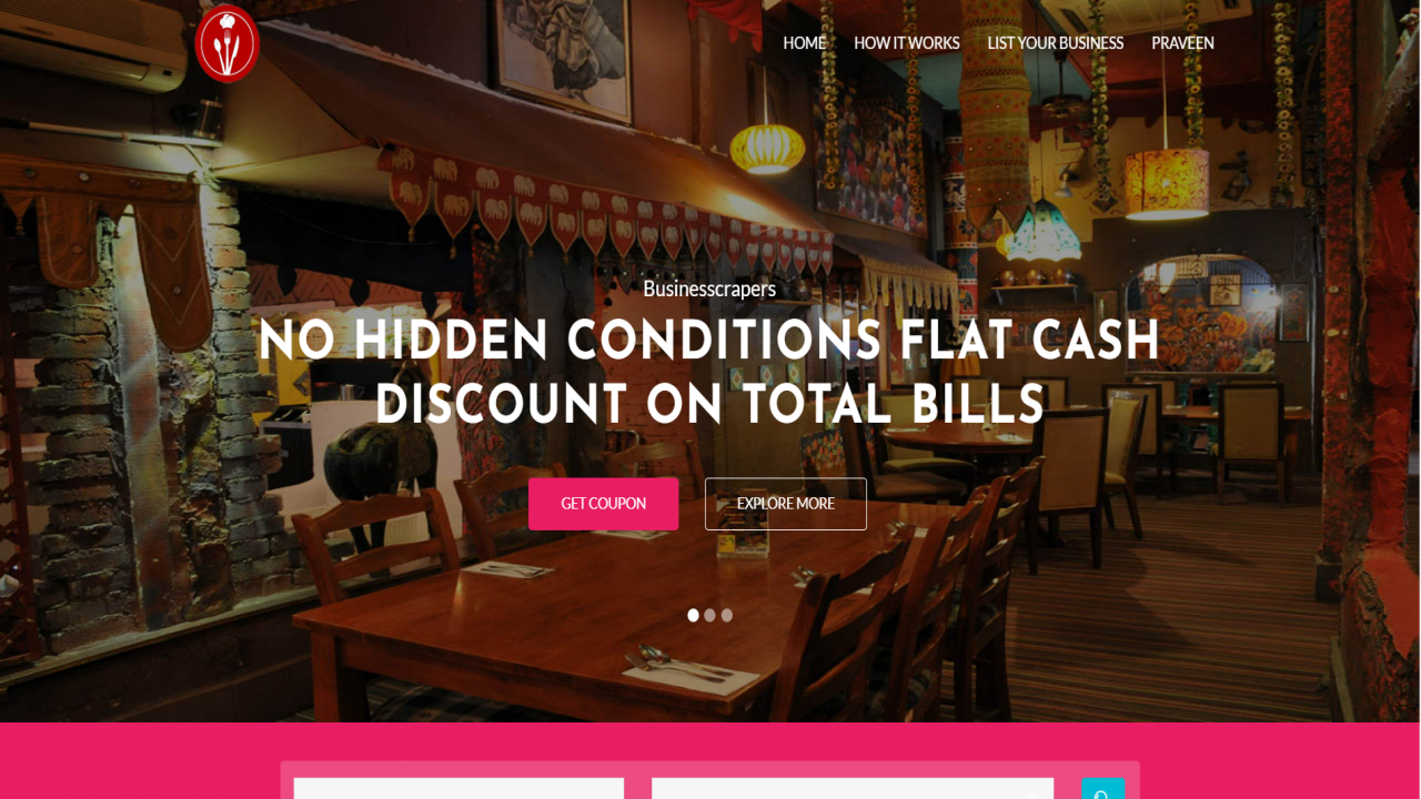 EazyDiner Clone Source Code PHP Restaurant Finder
